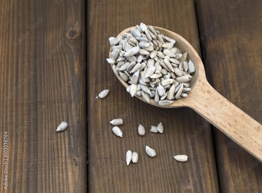 Pile of sunflower seeds isolated