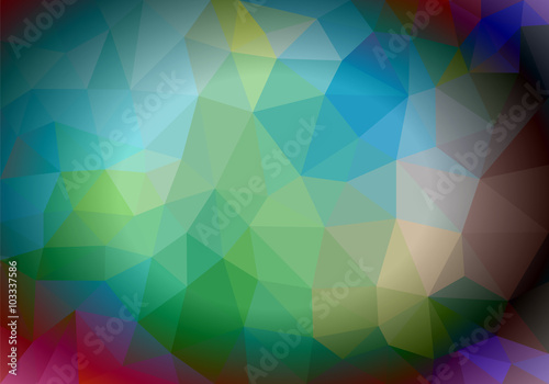 background polygon from triangles different colors with dark cor