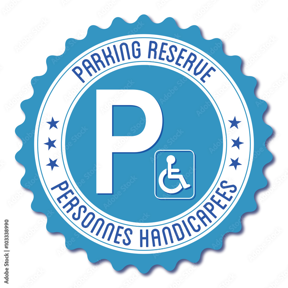 Logo parking réservé personnes handicapées.