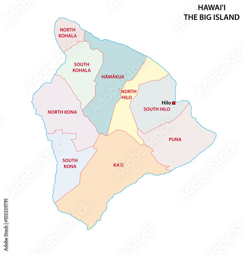 Big Island hawaii administrative map