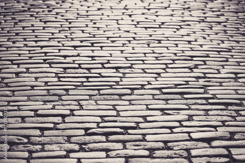 Cobblestones shining during...