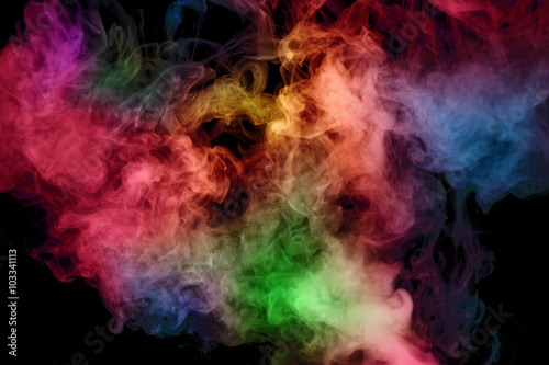 colorful steam on the black background