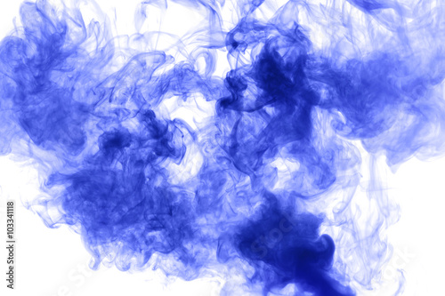 blue steam on the white background