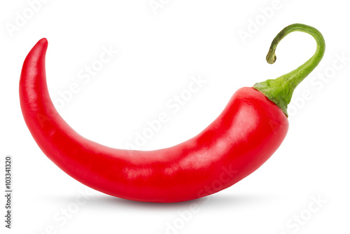 red hot chilli pepper isolated on the white background