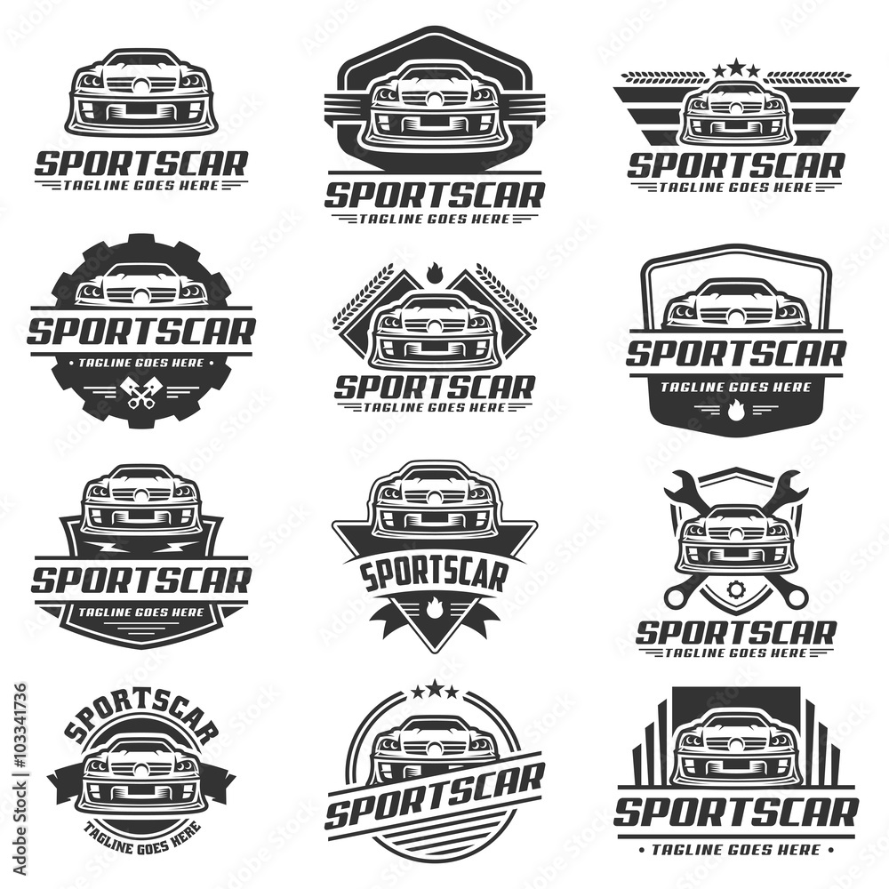 Car Logo design, Sports Car logo vector, black Stock Vector Adobe Stock