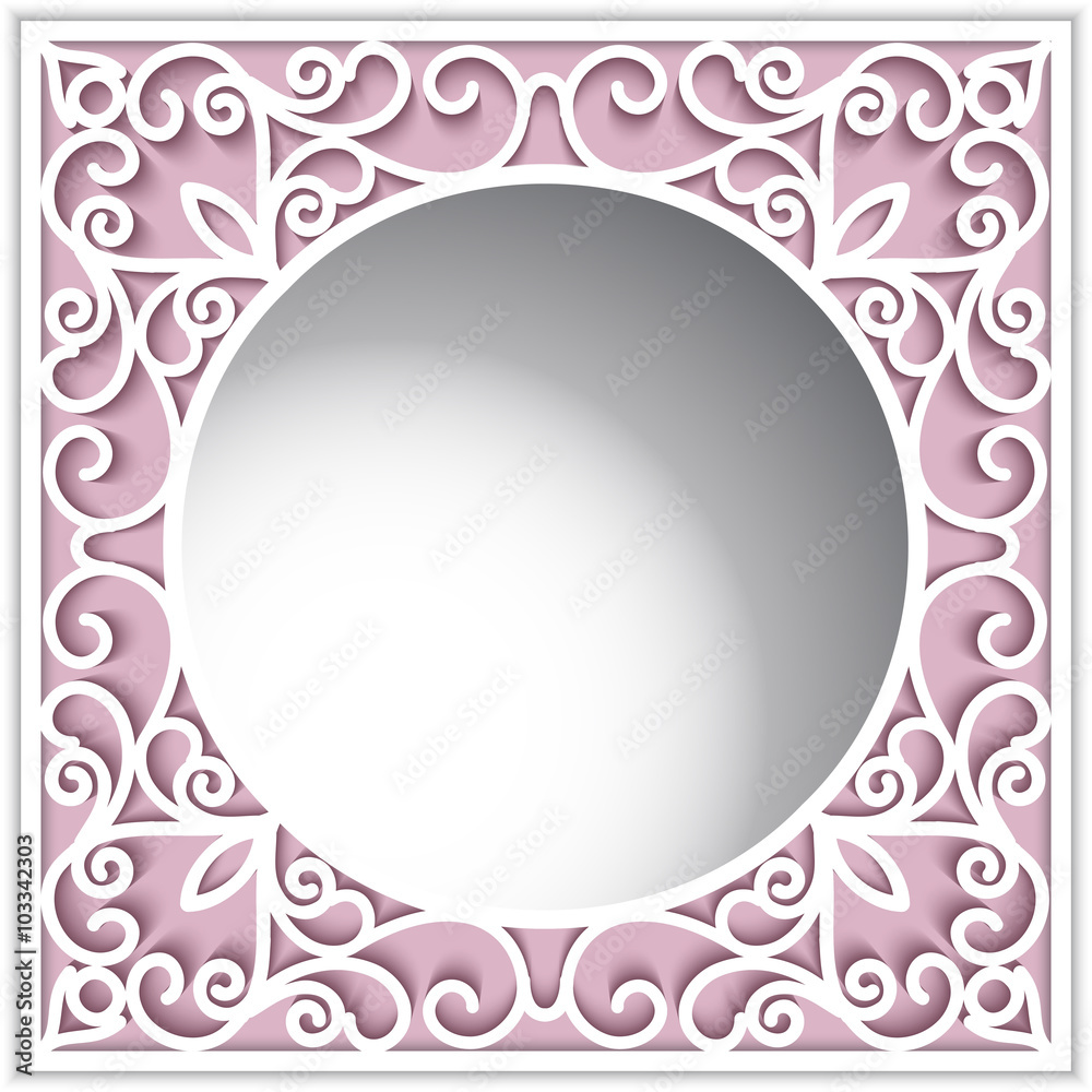 Ornamental paper frame with round hole Ornamental paper frame with round hole