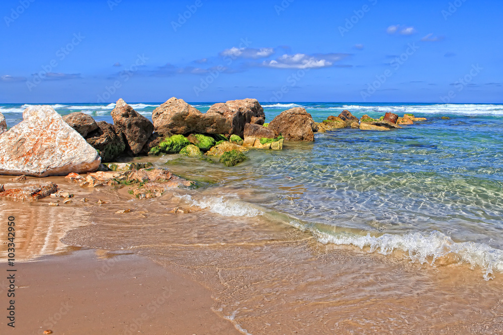 Fototapeta premium Huge stones and sea.