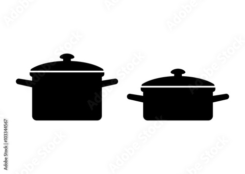 Black pot icon on white background