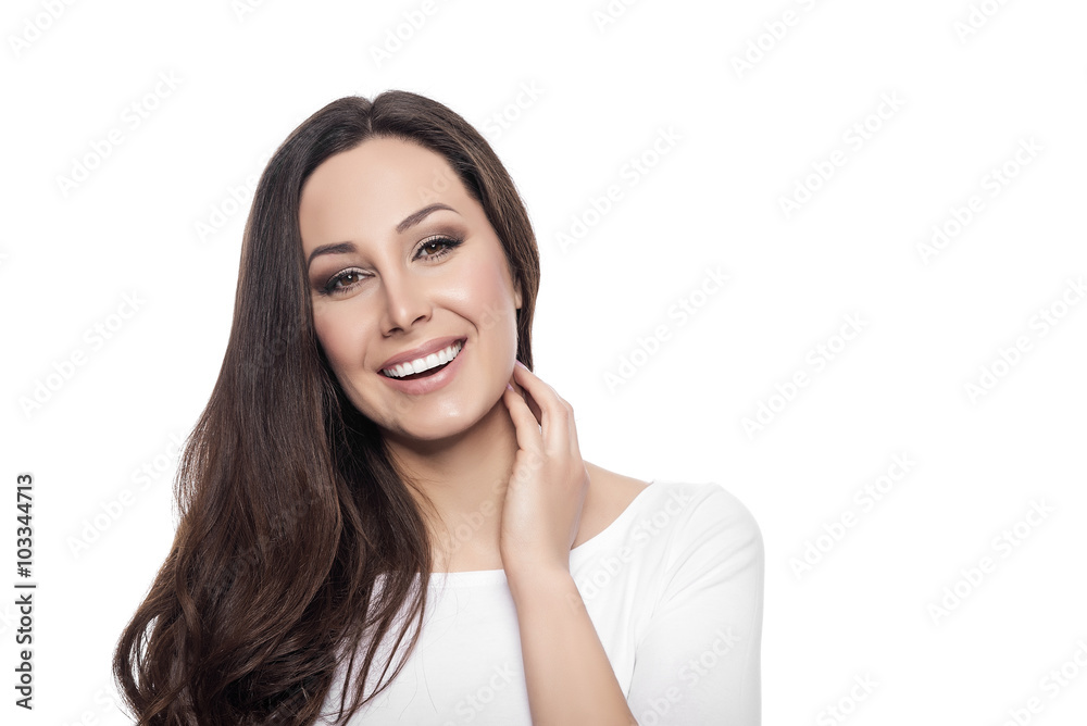 Beautiful young happy smiling woman. Beautiful young happy smiling woman.
