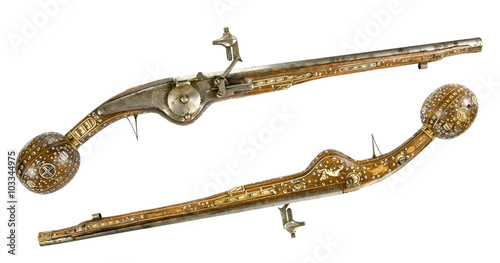 Принти на полотні Old pistol inlaid with bone and enamel