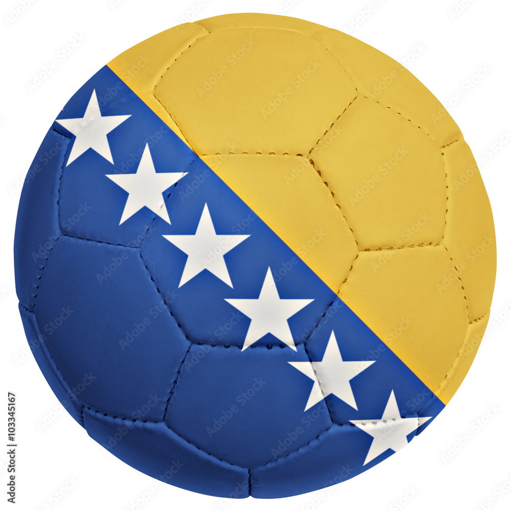 Fototapeta premium soccer ball with Bosnia und Herzegovina team flag