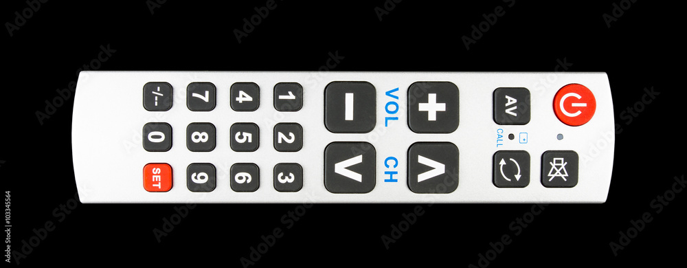 TV remote control isolated