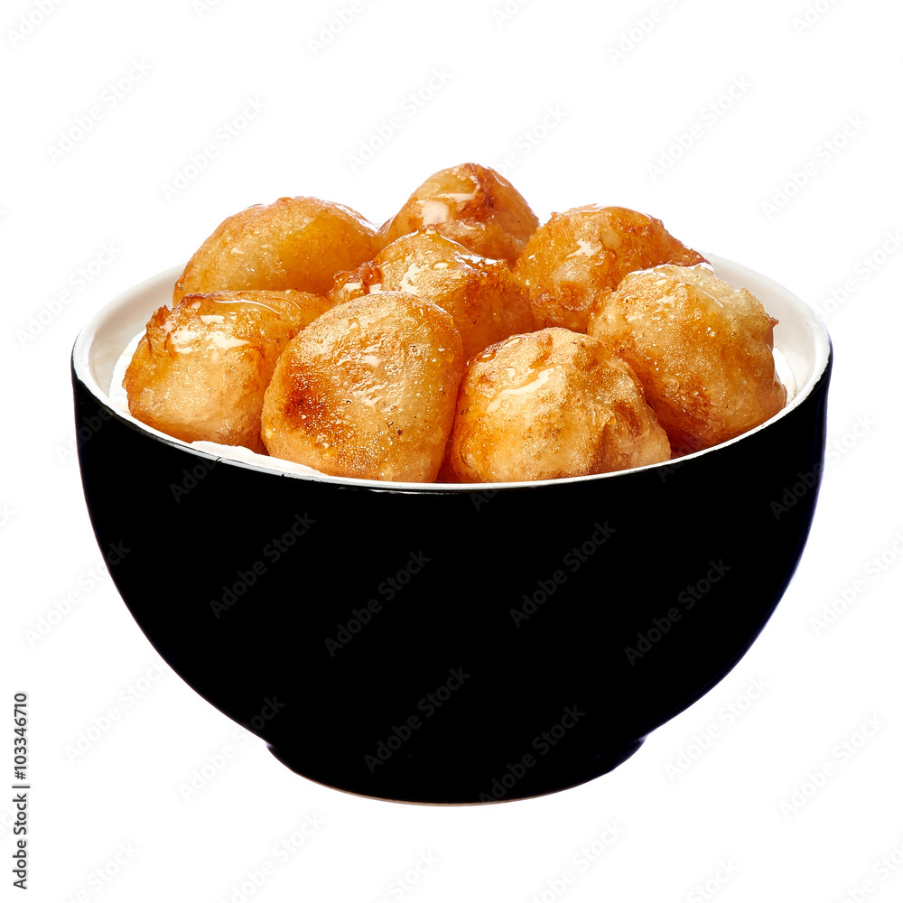fried fruit smeared with honey