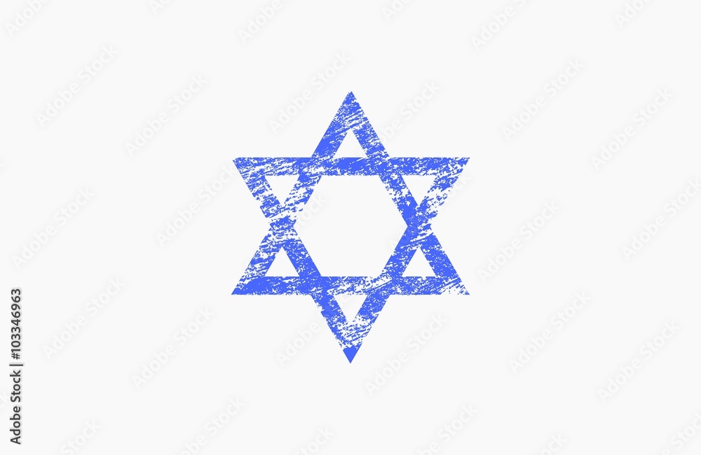 Star of David in grunge style. Triangle logo Star of David in grunge style. Triangle logo