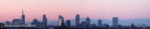 Sky line Milano al tramonto photo