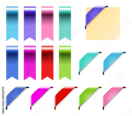 Web Ribbons Set With Gradient, isolated on white Vector Illustration