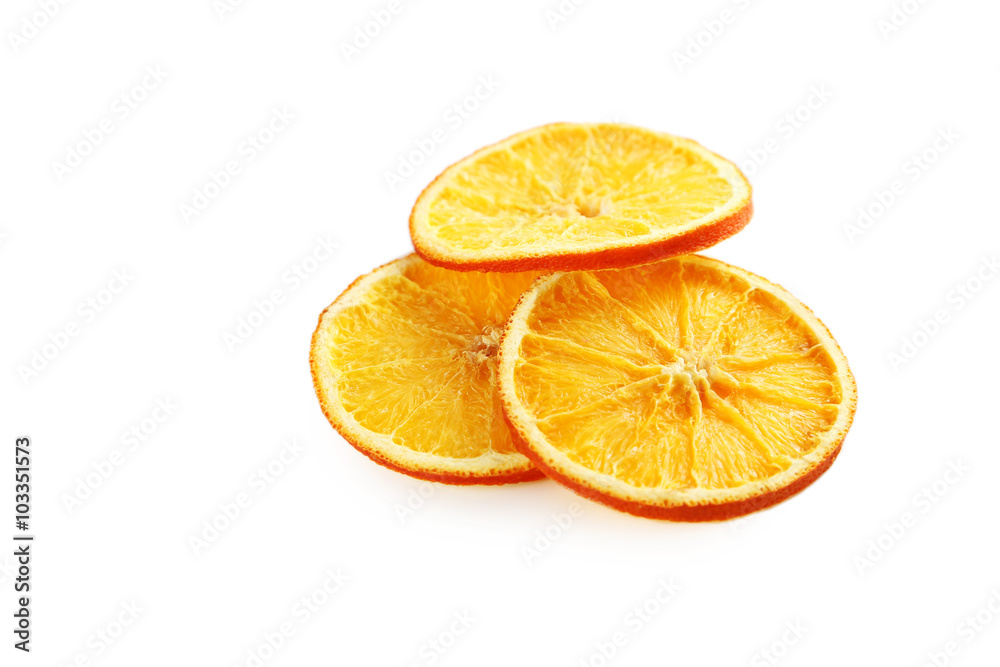 Dried orange slices isolated on a white Dried orange slices isolated on a white