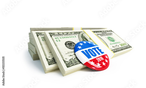 dollar sign vote USA 2016 badge