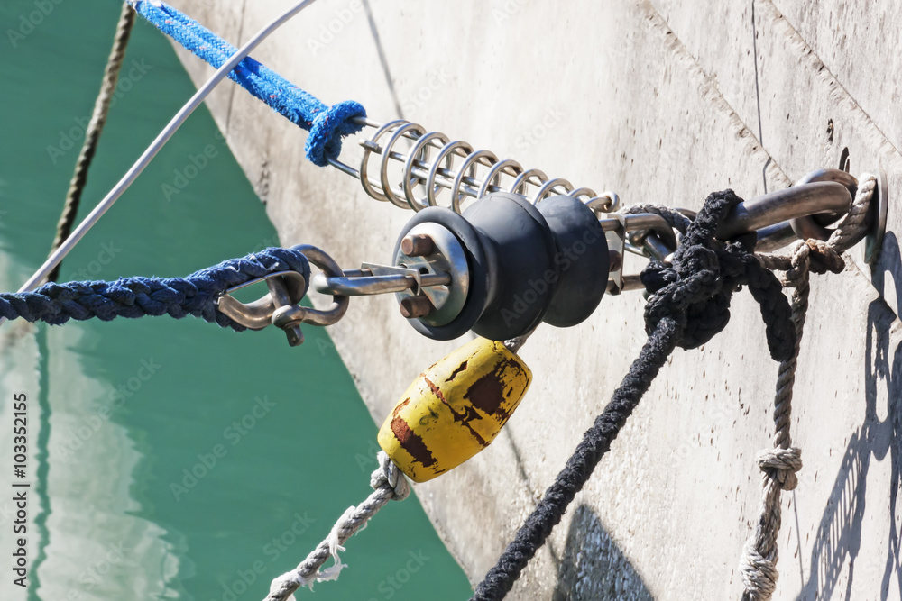 Mooring detail in the port