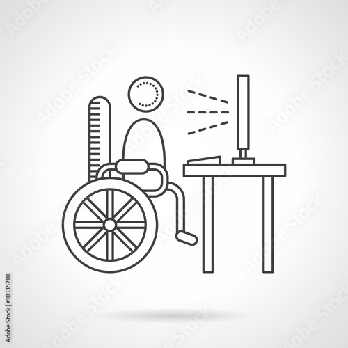 Education for disabilities flat line vector icon