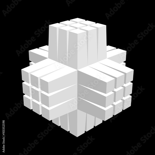 Abstract geometric 3d object. Vector illustration.