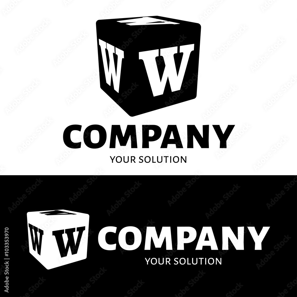 Vector letter W logo. The cube with the letter W brand logo Stock ...