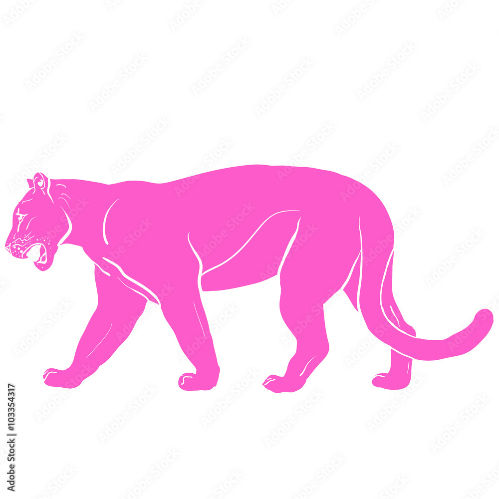 Fototapeta premium pink panther with huge tusks 