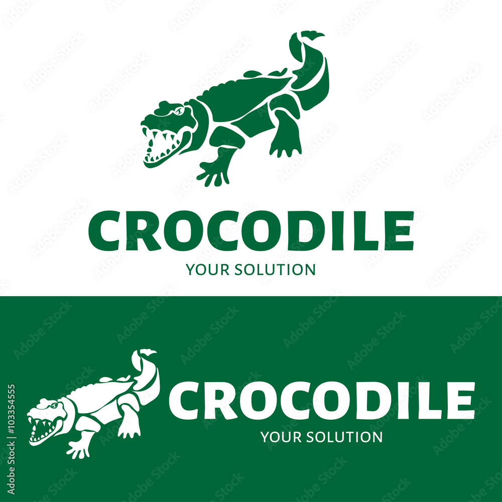 Vector logo crocodile. Brand logo in the shape of a crocodile Stock Vector