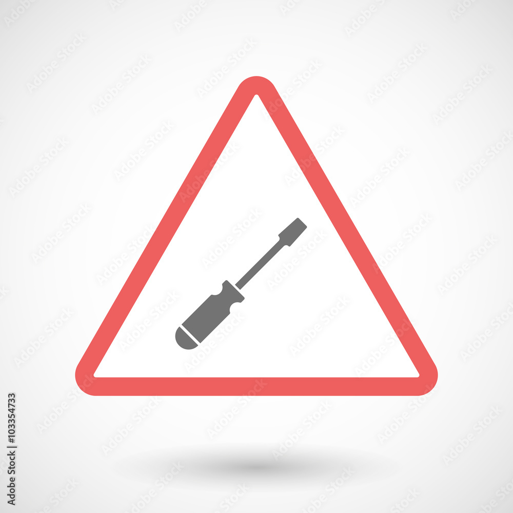 Warning signal icon with a screwdriver Warning signal icon with a screwdriver