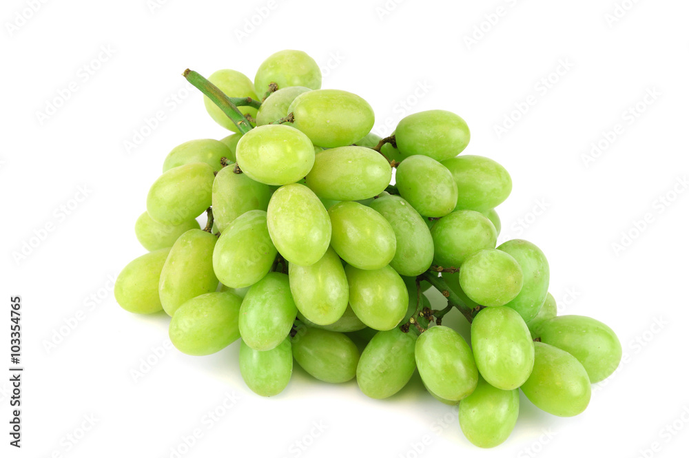 fresh green grapes isolated on white background fresh green grapes isolated on white background