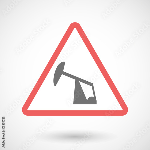 Warning signal icon with a horsehead pump