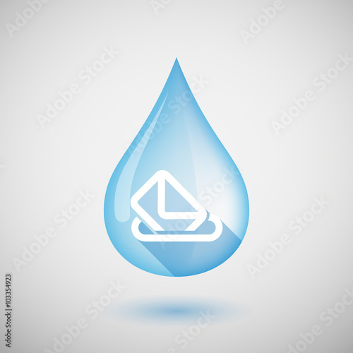 Long shadow water drop icon with  a ballot box