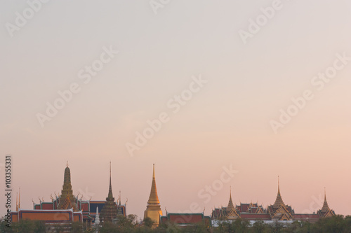 View of Wat Phra Kaew-The Grand Palace of Thailand-under twiligh © chotewang