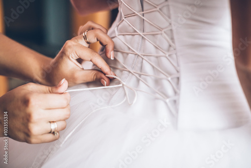 Obraz na plátně dress wedding dress