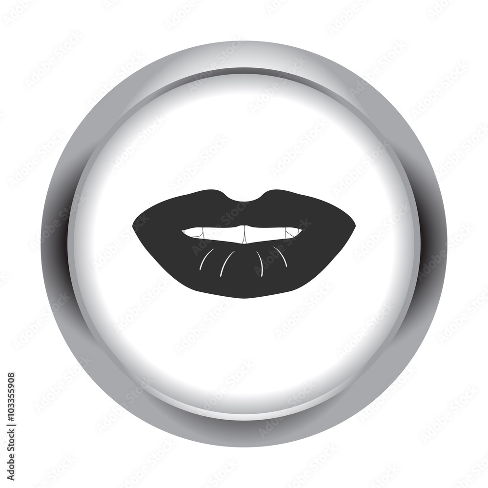 Obraz premium Lips simple icon on colorful background