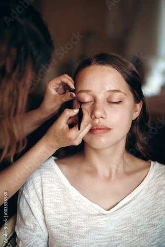 Makeup Artist Applying Makeup