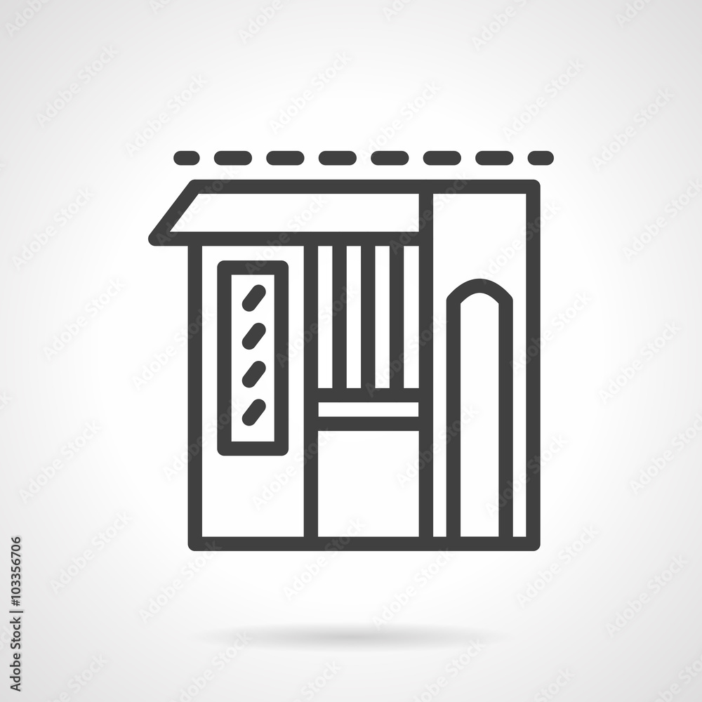 Sport store black line vector icon Sport store black line vector icon