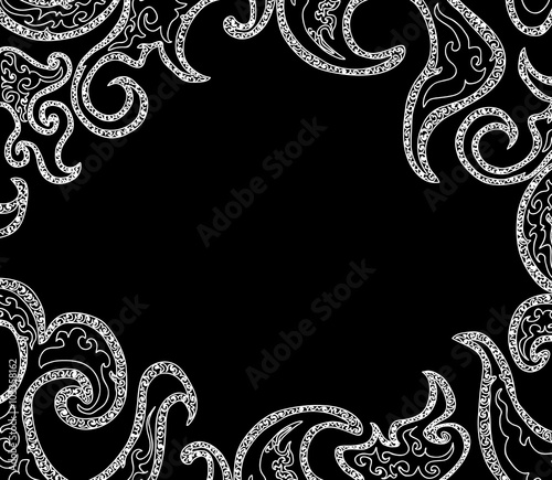 Beautiful abstract decorative vector frame with curling elements. You can use any color of background