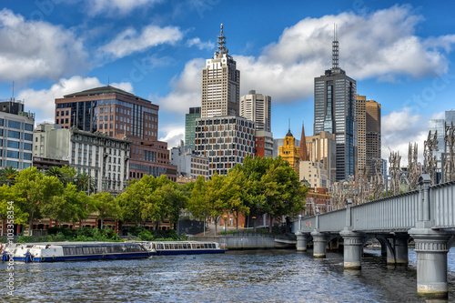 Looking towards Melbourne from Queens Bridge