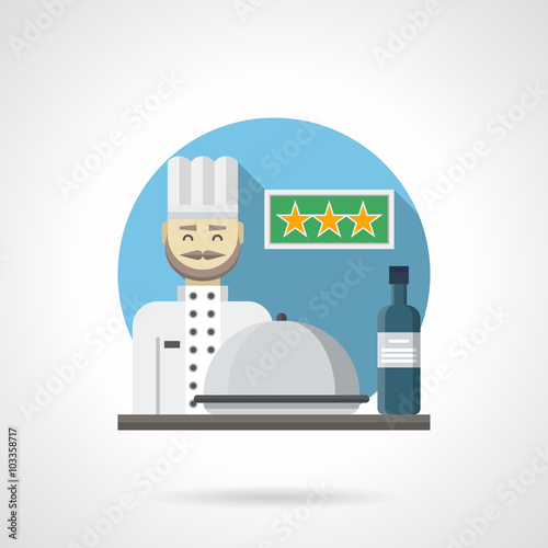 Hotel restaurant detailed flat color vector icon