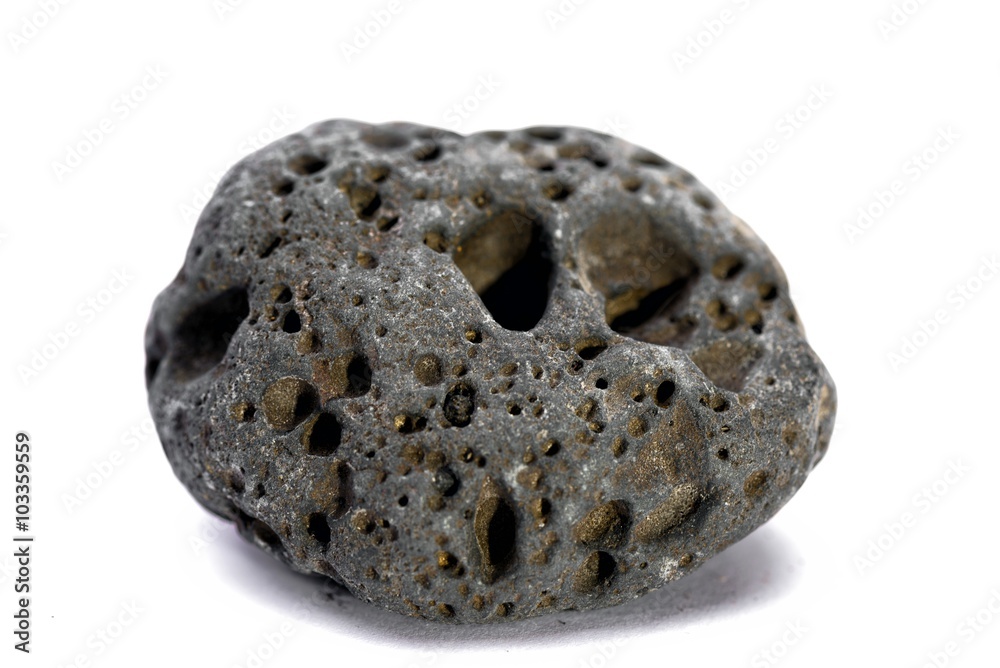 Black strange rock isolated on white Black strange rock isolated on white