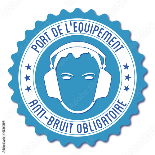 Logo port de l'équipement anti-bruit obligatoire.