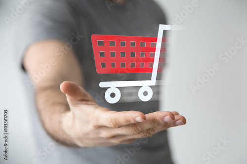 cart shopping hand