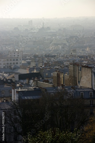 Panorama of Paris in the mist - view from Montmartre #103362113