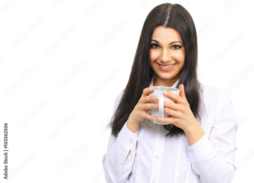 portrait of successful business woman with Cup of coffee portrait of successful business woman with Cup of coffee