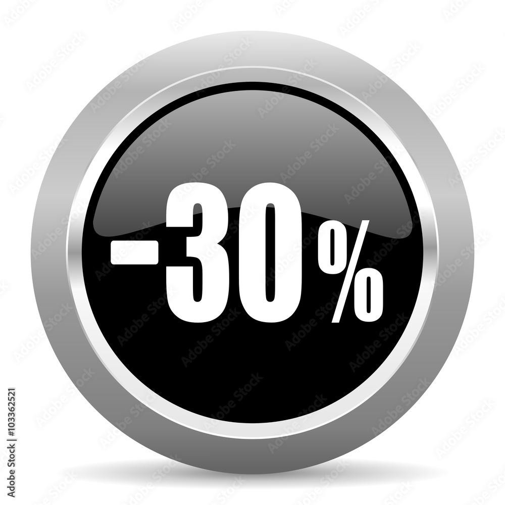 30 percent sale retail black metallic chrome web circle glossy icon 30 percent sale retail black metallic chrome web circle glossy icon
