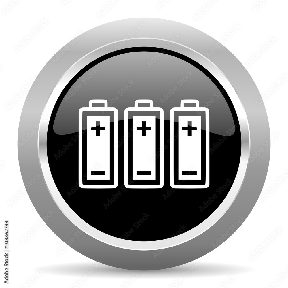 battery black metallic chrome web circle glossy icon battery black metallic chrome web circle glossy icon