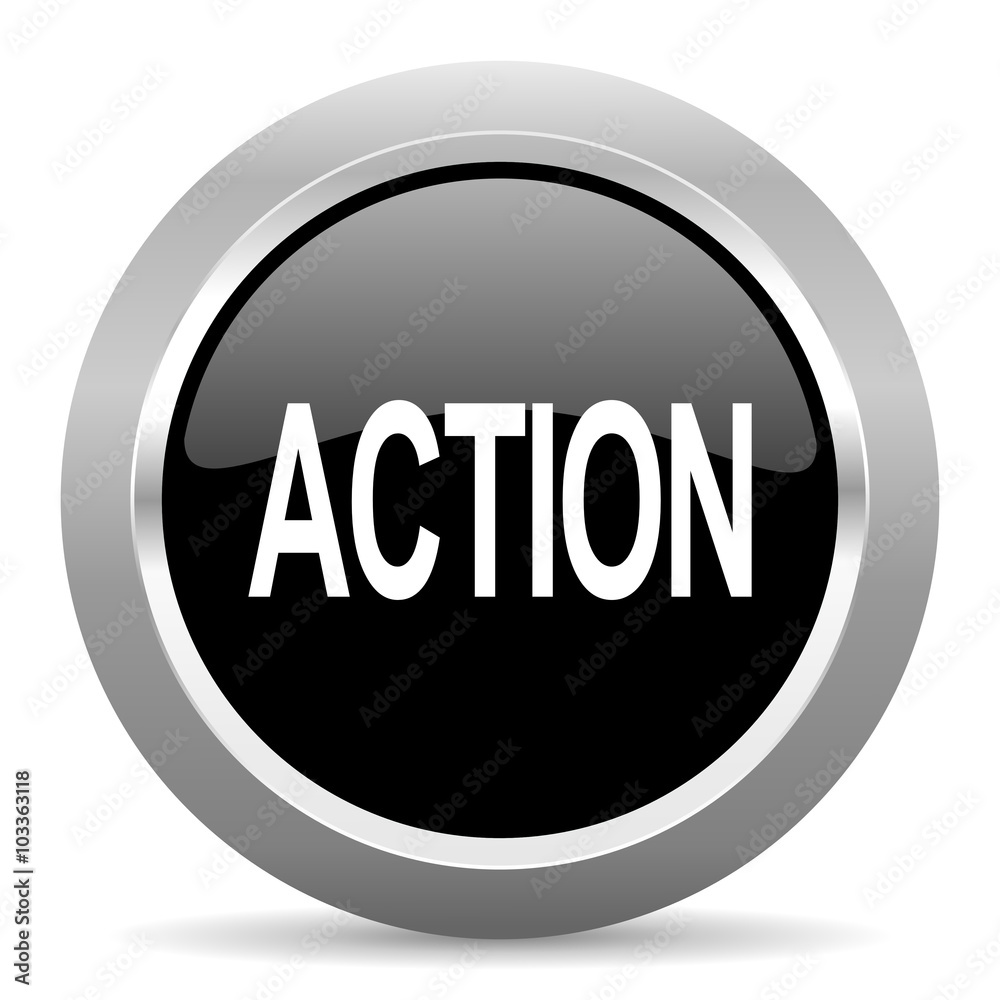 action black metallic chrome web circle glossy icon action black metallic chrome web circle glossy icon