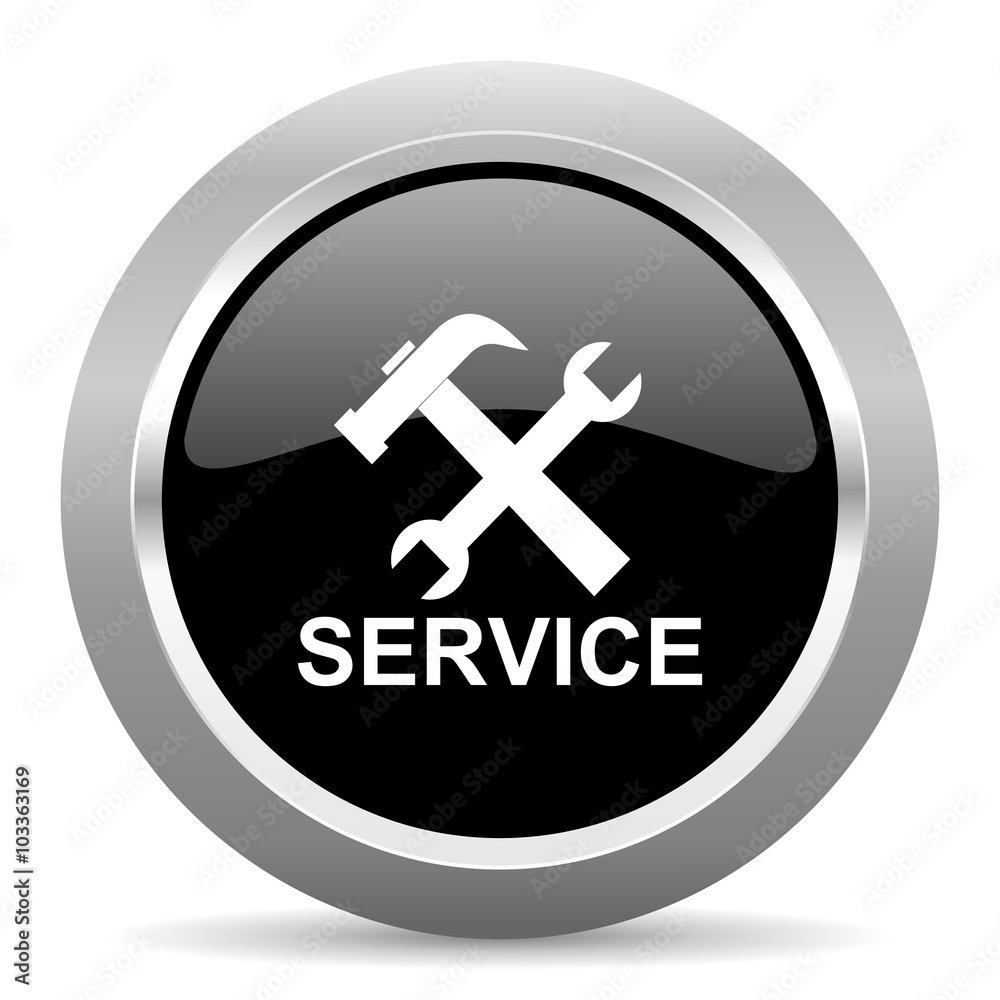 service black metallic chrome web circle glossy icon service black metallic chrome web circle glossy icon