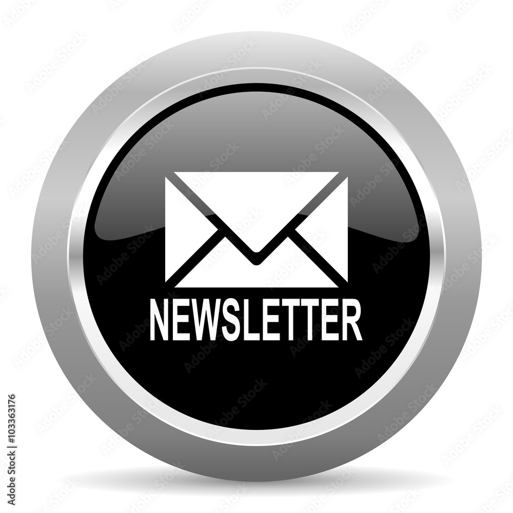 newsletter black metallic chrome web circle glossy icon newsletter black metallic chrome web circle glossy icon